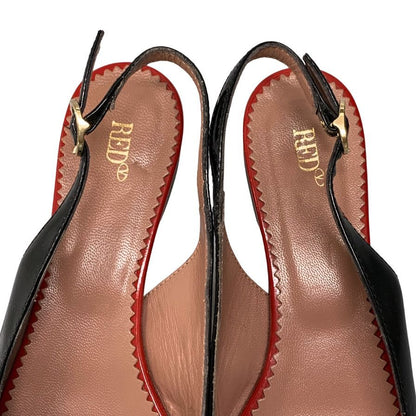 レッド ヴァレンティノ フラットシューズ サンダル ストロベリーモチーフ レディース サイズ36 ブラック RED VALENTINO 約22.5cm【AFC42】