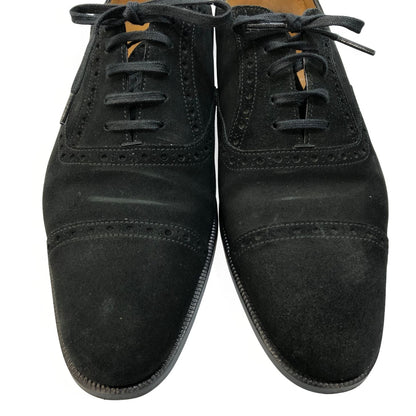 ヒデタカフカヤ トゥモローランド レザーシューズ パンチドキャップトゥ スエード ブラック  サイズ40 Hidetaka Fukaya TOMORROWLAND 約25.5cm【AFC34】