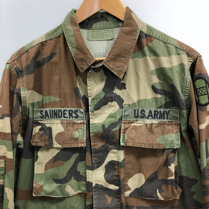 中古◆米軍 ミリタリー ジャケット 4ポケット 迷彩柄 ワッペン付 STOCK NO 8415-01-084-1653 メンズ サイズS 【AFB35】