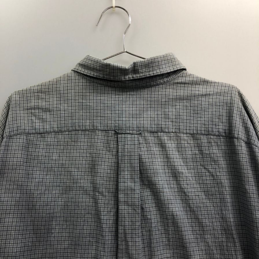 中古◆ラルフローレン ボタンダウンシャツ 90S ブルー系 チェック メンズ サイズ3XL Ralph Lauren 【AFB38】