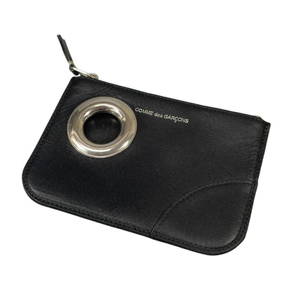 コムデギャルソン コインポーチ シルバー アイレット レザー ジップ スペイン製 SA8100SE ブラック COMME des GARCONS【AFI4】
