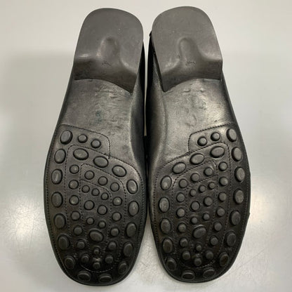 ランバン ドライビングシューズ カーフ コインローファー アンラインド ブラック サイズUK7 LANVIN 約26.0cm【AFC9】