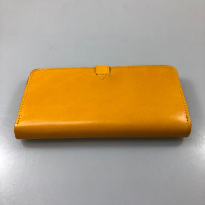 グレンロイヤル 長財布 二つ折り財布 フラップボタン ブライドルレザー イエロー ゴールド金具 GLENROYAL【AFI1】