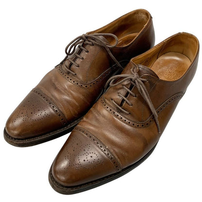 クロケット&ジョーンズ レザーシューズ セミブローグ MALTON ブラウン UK7.5 CROCKETT&JONES 約26.0cm【AFC44】