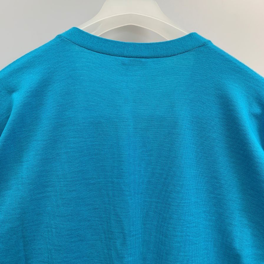 未使用◆キャッシュ＆バルバ カーディガン ウーステッドカシミヤ 150 ライトブルー メンズ サイズ2 IMWSW002 Cash&Barba 【AFB27】
