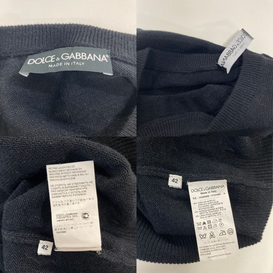中古■ドルチェ&ガッバーナ トップス セーター ラウンドネック レディース サイズ42 ブラック DOLCE&GABBANA 【AFB27】