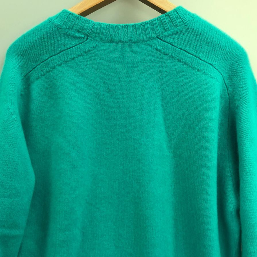 中古◆キャッシュ＆バルバ ニット Cash Baby 70 Crew ベビーカシミヤ100% メンズ サイズ3 グリーン cash＆barba 【AFB46】