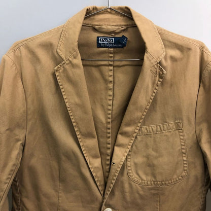 中古◆ポロラルフローレン テーラードジャケット 段返り 3B 90年代 オールド ベージュ メンズ サイズ36 Polo Ralph Lauren 【AFA1】