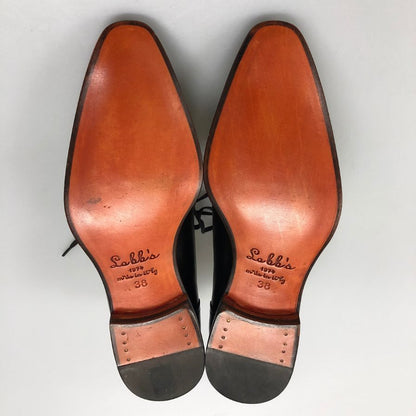 ロブス レザーシューズ ストレートチップ   カーフ  ブラック メンズ サイズ38 LOBBS 約23.0cm【AFC43】