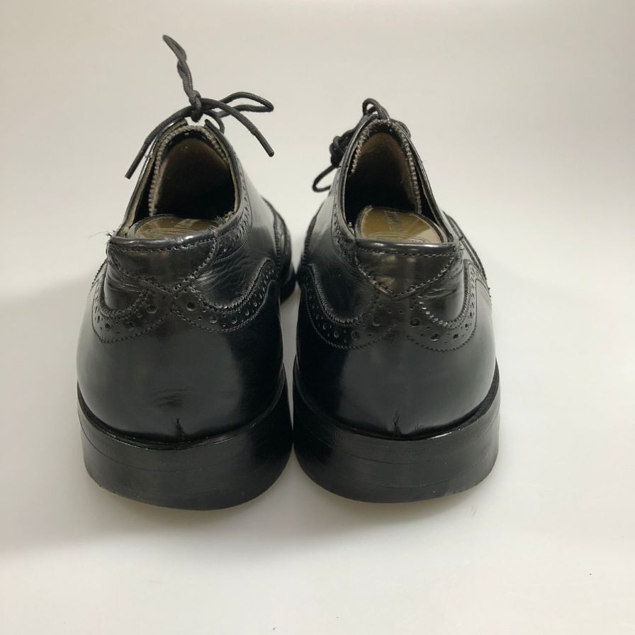 フローシャイム デザイナー コレクション ウィングチップ 青窓枠 ブラック メンズ サイズ7.5D FLORSHEIM ビジネスシューズ 約25.5cm【LA】【中古】