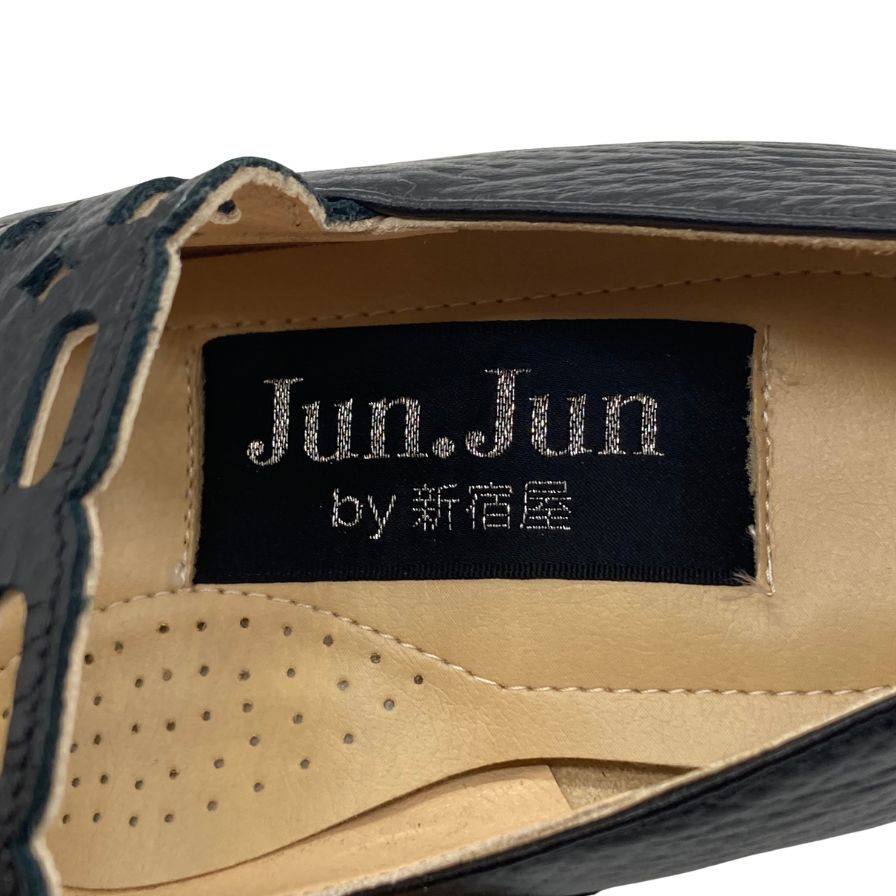 ジュンジュンバイ新宿屋 パンプス 401 パンチド ブラック レディース サイズ21.5 Jun.Jun by shinjukuya 約21.5cm【7-8】