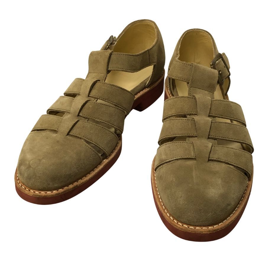 プラソンシューサプライ グルカ ストラップサンダル スエード メンズ サイズ不明 ベージュ PLUSON SHOE SUPPLY 約不明cm【AFC6】