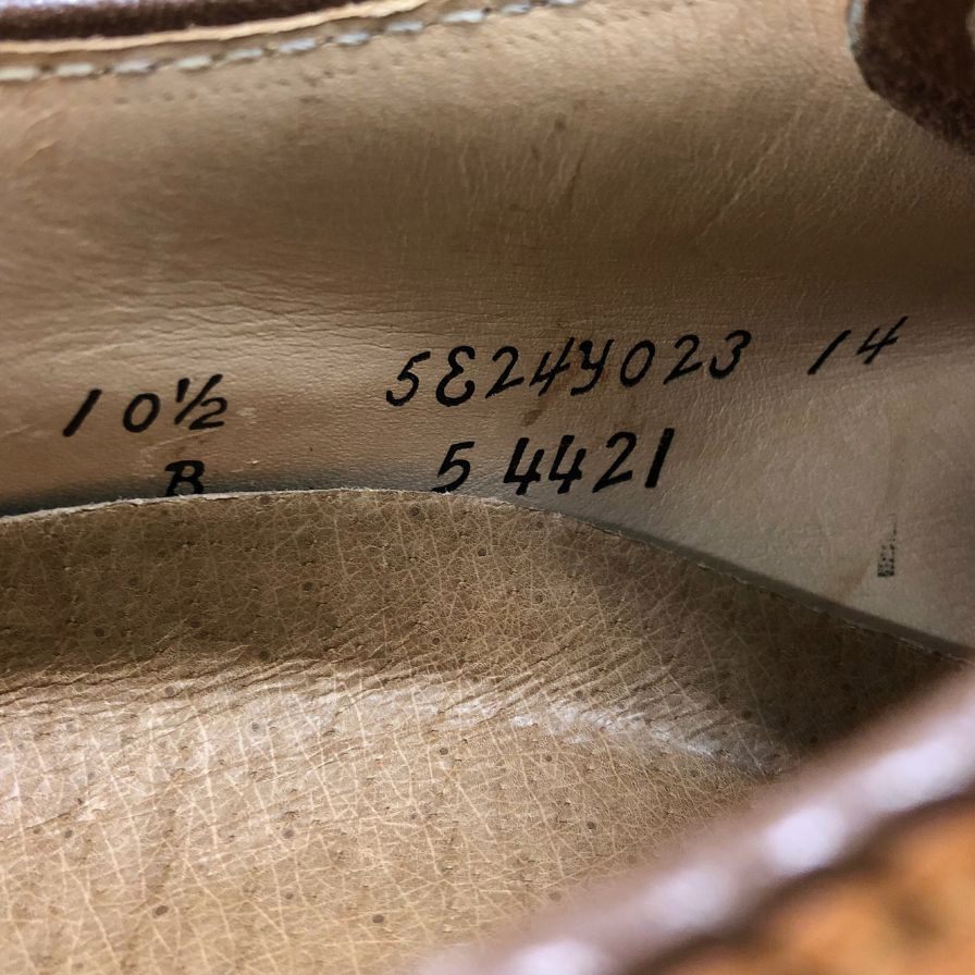 オールデン レザーシューズ 54421 カーフ ライトブラウン Vチップ サイズ10.5 ALDEN ビジネスシューズ 約28.5cm【LA】【中古】