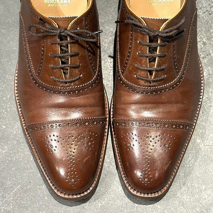スコッチグレイン レザーシューズ 920 オデッサ セミブローグ ダークブラウン サイズ23.5 SCOTCH GRAIN ビジネスシューズ 約23.5cm【LA】【中古】