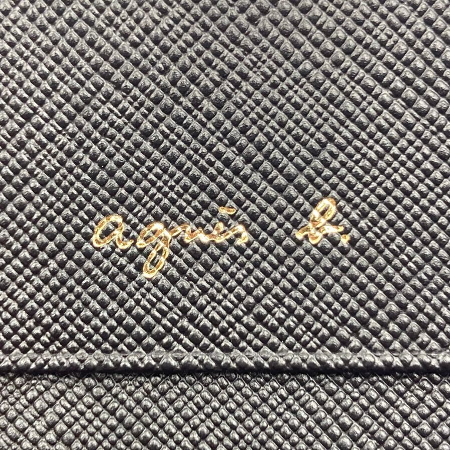 アニエスベー 財布 サフィアーノ 二つ折り レザーウォレット レディース EW13B-02 ブラック agnes.b【AFI4】