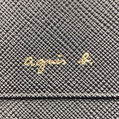 アニエスベー 財布 サフィアーノ 二つ折り レザーウォレット レディース EW13B-02 ブラック agnes.b【AFI4】