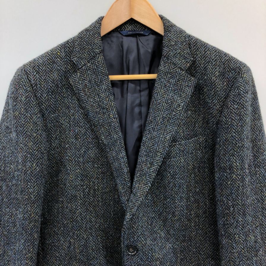 極美品◆ブルックスブラザーズ テーラードジャケット ハリスツイード  ウール メンズ ネイビー系 サイズ38S BROOKS BROTHERS 【AFB28】