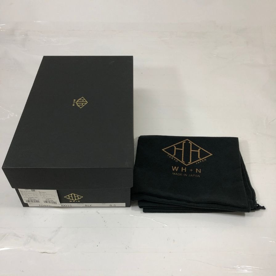 ダブルエイチ NWH-0001S 別注 ビットローファー カーフスエード ブラック サイズ8.5 メンズ WH 約26.5cm【AFD8】
