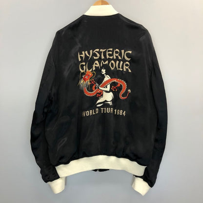 極美品◆ヒステリックグラマー スカジャン DRAGON LADY TOUR刺繍 ブラック メンズ サイズXL HYSTERIC GLAMOUR 【AFB41】