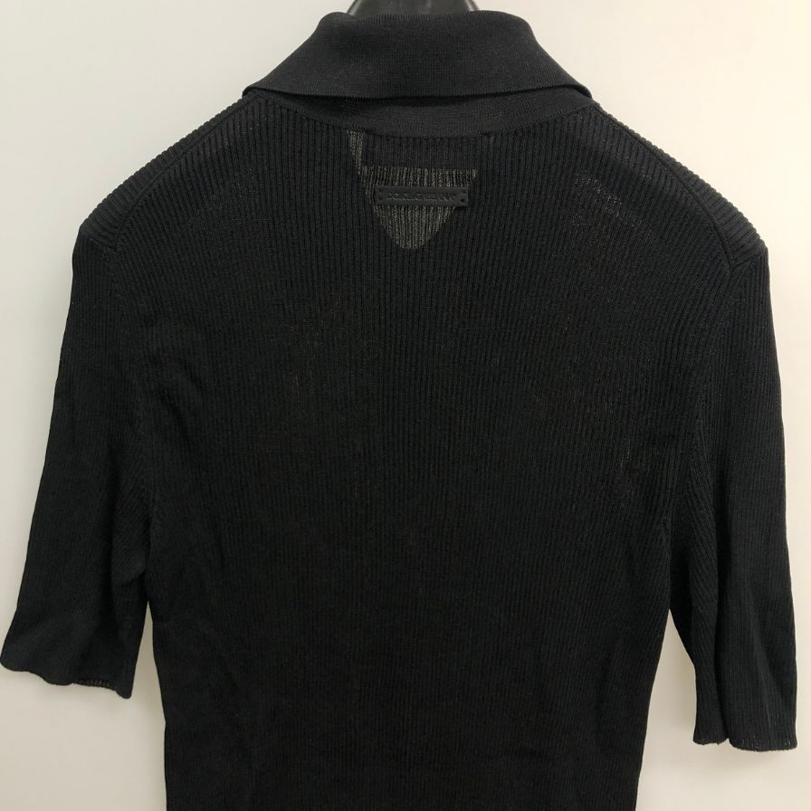 美品◆ドルチェ＆ガッバーナ ポロシャツ ニット メンズ ブラック サイズ48 DOLCE＆GABBANA 【AFB4】