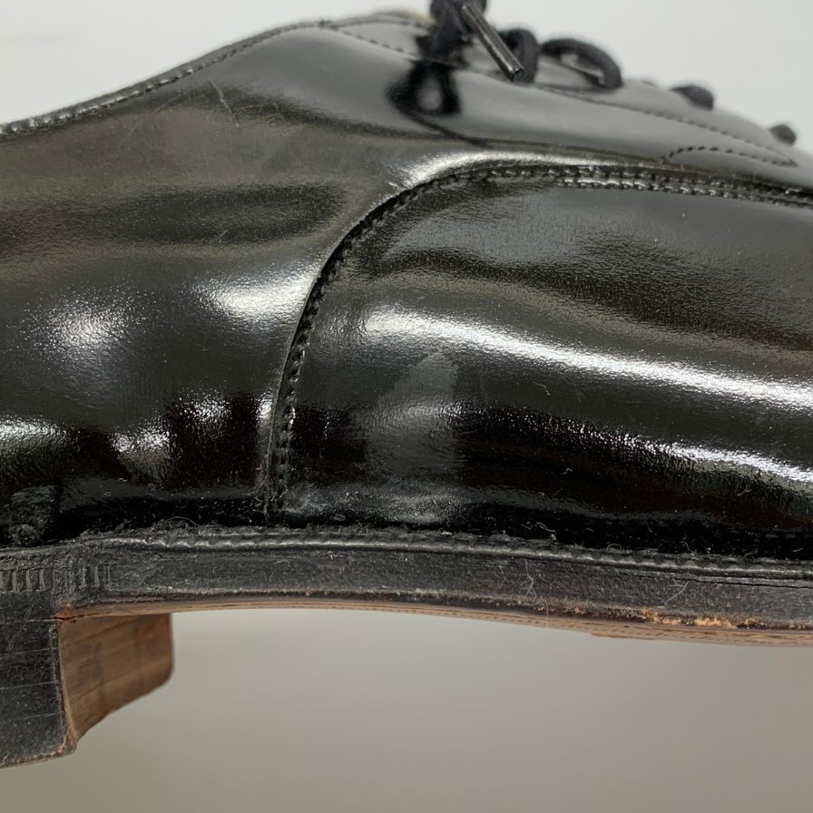 ブルックスブラザーズ  レザーシューズ 911 エナメル 905  プレーントゥ 内羽根 メンズ サイズ41D  ブラック BROOKS BROTHERS 約26.0cm【AFC34】
