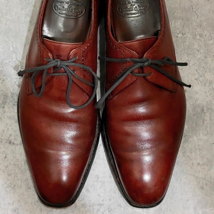 クロケット＆ジョーンズ シャドウェル プレーントゥ Ｖフロント バーガンディ サイズUK7.5D メンズ CROCKETT&JONES ビジネスシューズ 約26.0cm【LA】【中古】
