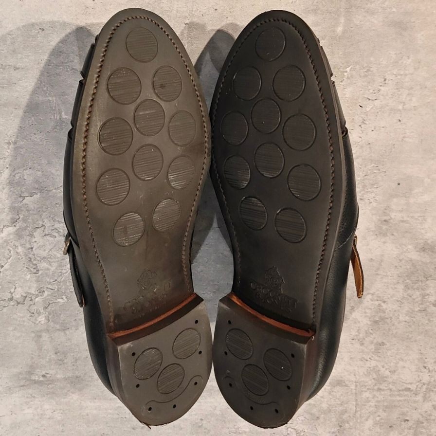 クロケット＆ジョーンズ SUBS フィッシャーマン グルカサンダル ネイビー  グレインレザー 314ラスト サイズUK8E CROCKETT&JONES ビジネスシューズ 約26.5cm【LA】【中古】