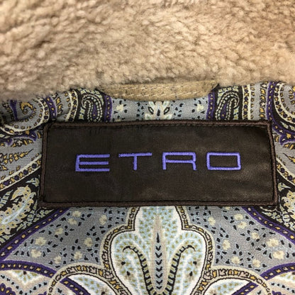 極美品◆エトロ ムートンコート シープスキン サイズXL ブラウン ETRO 【AFF22】