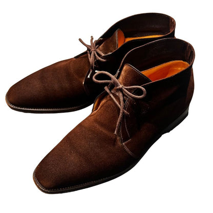 ジョンロブ ロムゼイ チャッカブーツ Jスタンプ  スエード ブラウン サイズUK7D メンズ JOHNLOBB ブーツ 約26.0cm【LA】【中古】