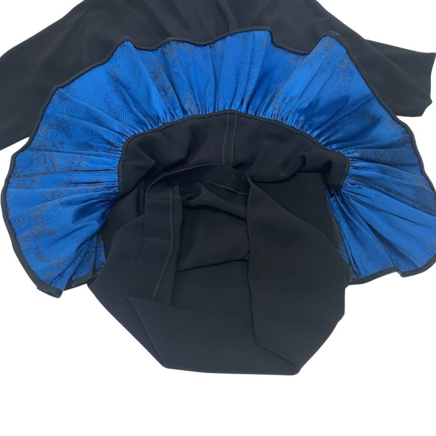 美品◆ステラ マッカートニー ワンピース 長袖 ポリエステル 花柄 切替 ブラック レディース サイズ38 STELLA McCARTNEY 【AFB20】