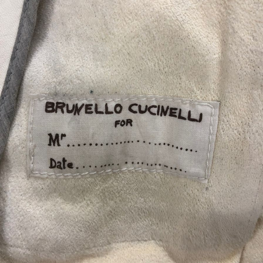 極美品◆ブルネロクチネリ 本革ジャケット ベージュホワイト サイズ3（Sサイズ）BRUNELLO CUCINELLI 【AFG1】