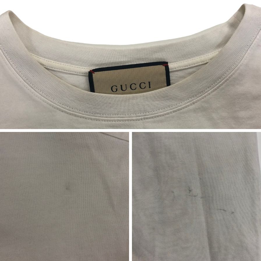 中古◆グッチ 半袖Tシャツ プリント FIRENZE 1921 ホワイト メンズ サイズS GUCCI 【AFB23】