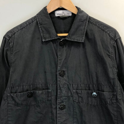 美品◆ストーンアイランド 21SS ガーメントダイ ワークシャツ ブラック メンズ サイズM Stone Island 【AFB18】