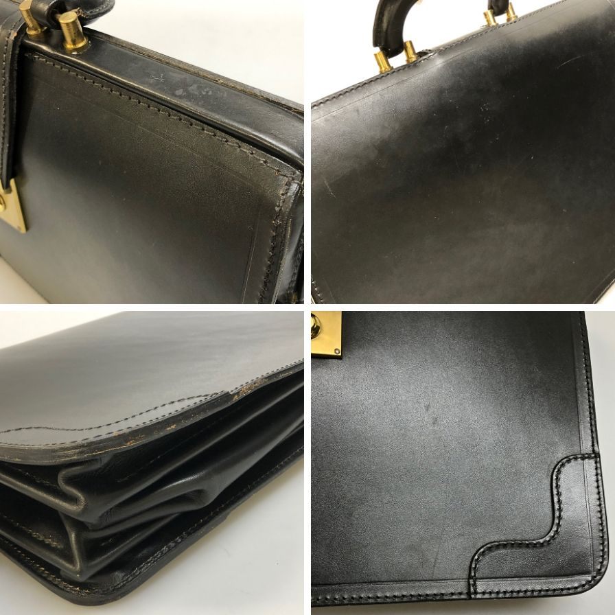 ピール＆コー ブルックスブラザーズ ビジネスバッグ ダレス ブリーフケース レザー ブラック ゴールド金具 Peal & Co. for Brooks Brothers【AFE8】