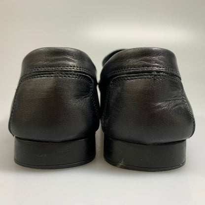 ランバン ドライビングシューズ カーフ コインローファー アンラインド ブラック サイズUK7 LANVIN 約26.0cm【AFC9】