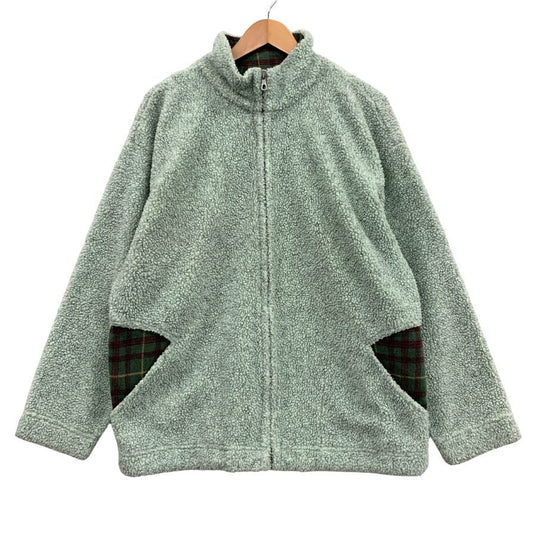 極美品◆ハンティングワールド ボアジャケット ジップアップ バックロゴ レディース ブルー系 サイズL HUNTING WORLD 【AFB20】