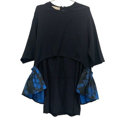 美品◆ステラ マッカートニー ワンピース 長袖 ポリエステル 花柄 切替 ブラック レディース サイズ38 STELLA McCARTNEY 【AFB20】