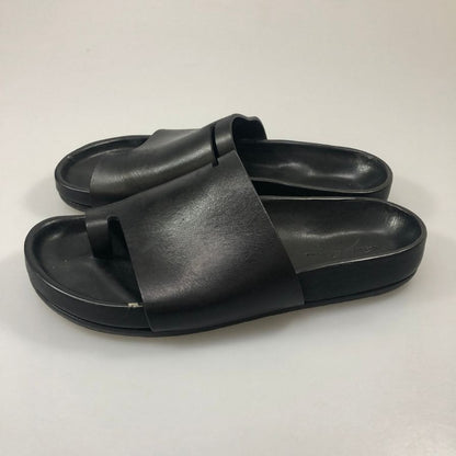 リックオウエンス 親指リング レザー トングサンダル レディース サイズ37.5 ブラック Rick Owens 約24.5cm【AFC48】