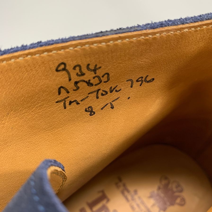 トリッカーズ カントリーブーツ M5833 ウィングチップ スエード メンズ サイズ 8 ブルー系 Tricker's ブーツ 約26.5cm【LA】【中古】