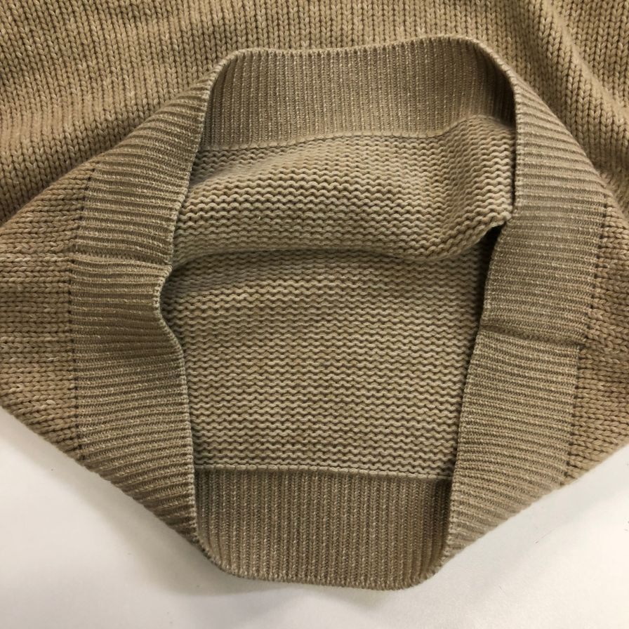 美品◆エルメネジルドゼニア ニットセーター カシミヤ100% クルーネック ベージュ系 サイズ50 メンズ Ermenegildo Zegna 【AFB41】