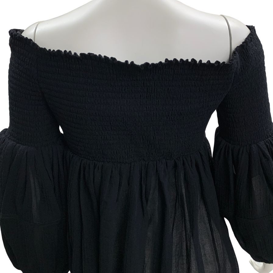 美品◆クロエ カットソー オフショルダー トップス ウール ブラック レディース サイズ36 Chloe 【AFB28】