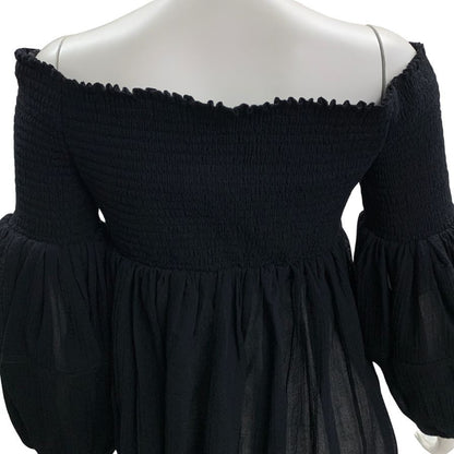 美品◆クロエ カットソー オフショルダー トップス ウール ブラック レディース サイズ36 Chloe 【AFB28】