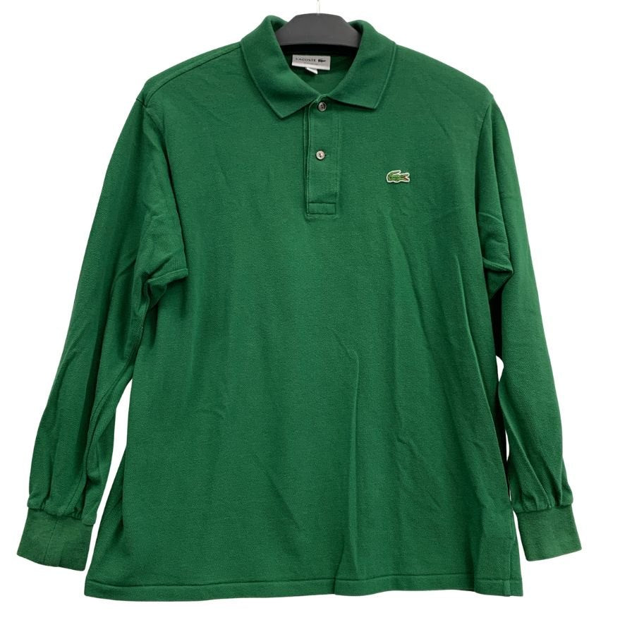 美品◆ラコステ クラシックフィット 長袖ポロシャツ メンズ サイズ USL グリーン LACOSTE 【AFB9】
