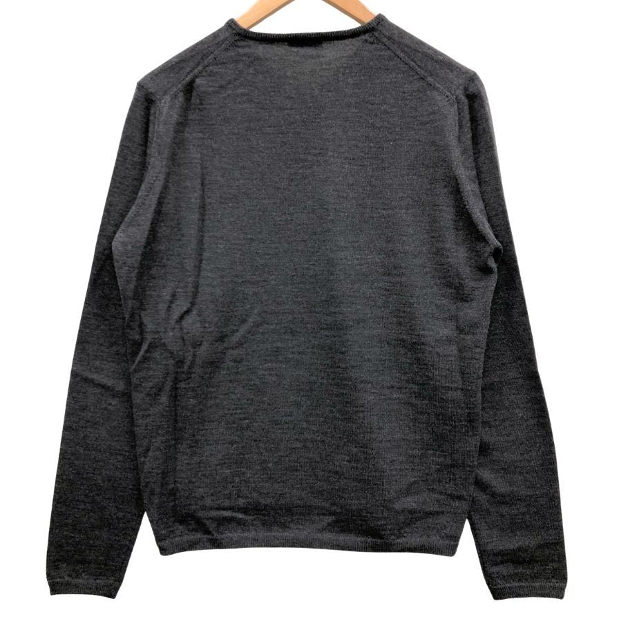 美品◆クルチアーニ ニット ウール100％ Vネック メンズ サイズ46 ダークグレー Cruciani 【AFB6】