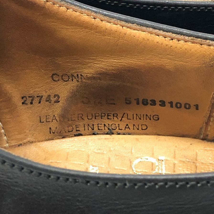 クロケット&ジョーンズ 27742A コノート ストレートチップ カーフ ブラック UK5.5 236ラスト メンズ CROCKETT&JONES CONNAUGHT ビジネスシューズ 約24.5cm【LA】【中古】