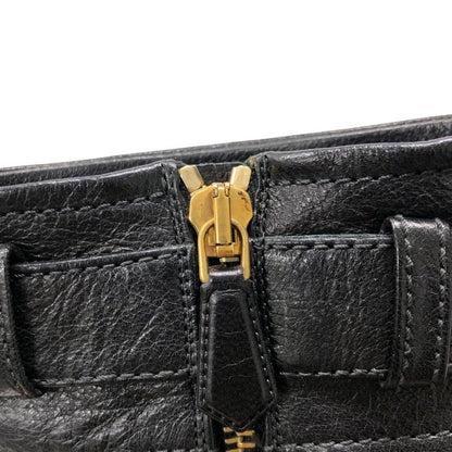 プラダ サイドジップブーツ チャンキーヒール ブラック ゴールド金具 レディース サイズ36 PRADA 約22.5cm【AFC34】