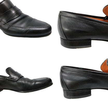 サントーニ レザーシューズ ローファー 12986  ブラック サイズUK7.5 Santoni 約26.5cm【AFC44】