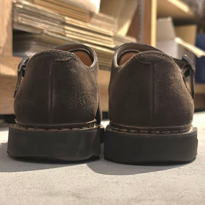 パラブーツ レザーシューズ ダブルモンクストラップ ウィリアム スエード メンズ ブラウン サイズ7.5 Paraboot WILLIAM ビジネスシューズ 約26.0cm【LA】【中古】