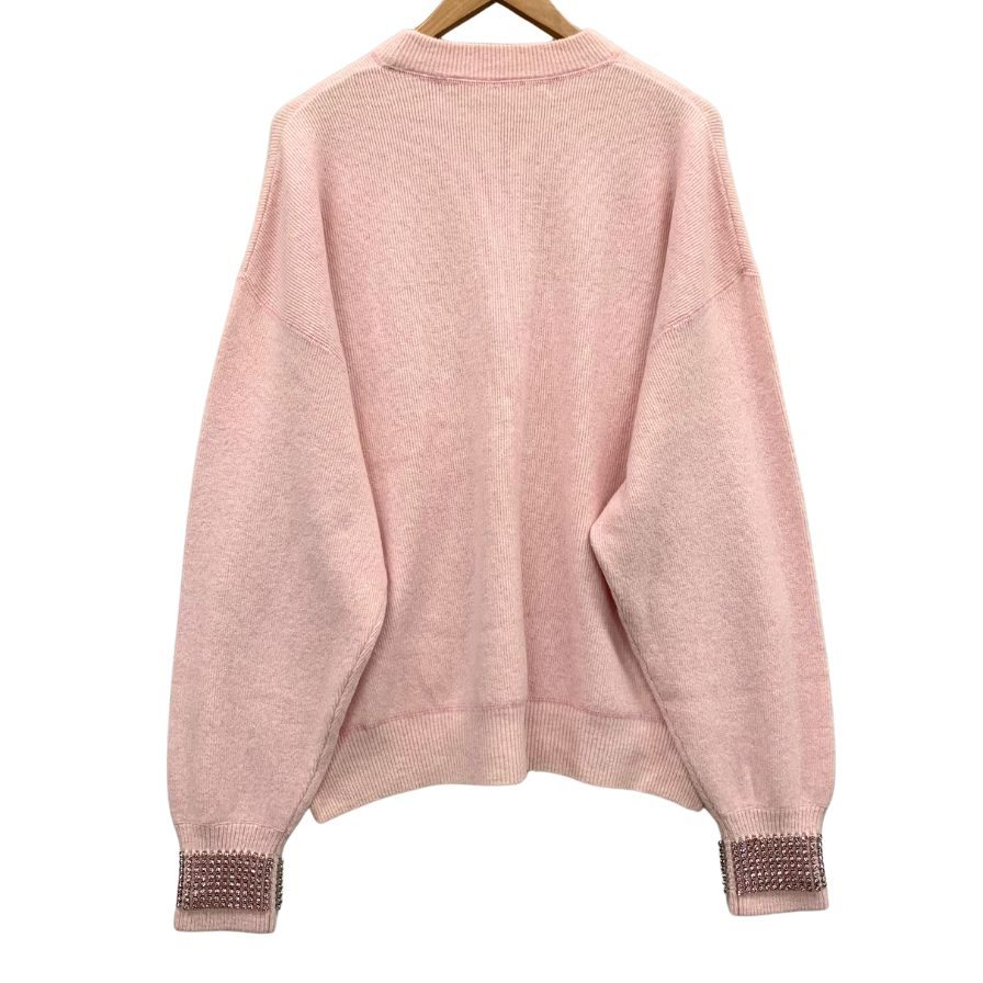 極美品◆アレキサンダーワン 長袖 セーター  ニット 袖ビジュー レディース サイズL  ピンク Alexander Wang 【AFB1】