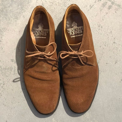クロケット&ジョーンズ チャッカブーツ チャートシー スエード ライトブラウン メンズ サイズUK7E CROCKETT&JONES CHERTSEY ブーツ 約25.5cm【LA】【中古】